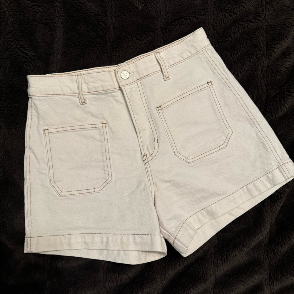 Reformation Alyssa High Rise White Jean Shorts